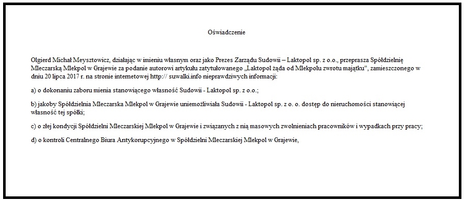 oswiadczenie