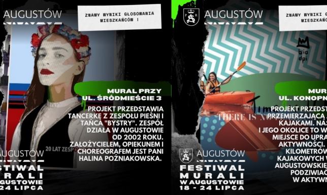 5 nowych murali pojawi się w Augustowie Festiwalu Murali w Augustowie