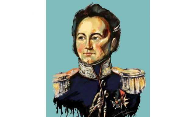 Wyłoniono zwycięski mural na 200-lecie Kanału Augustowskiego Mural przedstawiający portret gen. Ignacego Prądzyńskiego w Augustowie