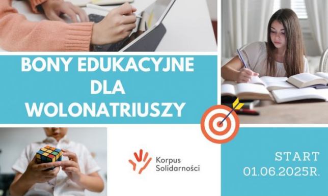 bony edukacyjne dla wolontariuszy Korpusu Solidarności 