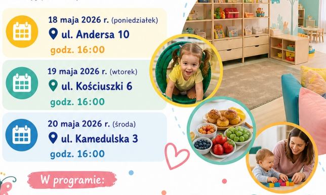 zwiedzanie żłobka, spotkania z kadrą, informacje o rekrutacji