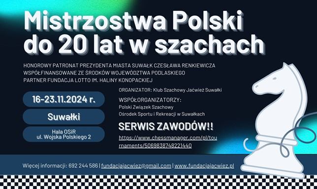 tytuł Indywidualnych Mistrzów Polski do lat 20 za rok 2024 w kategorii kobiet i mężczyzn