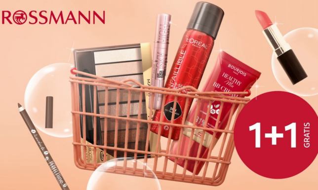 Makijażowe 1+1 gratis w Rossmannie