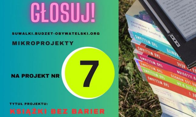 Głosowanie w Suwalskim Budżecie Obywatelskim na mikroprojekt „Książki bez barier”