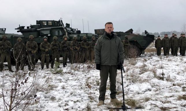 Mariusz Błaszczak na żołnierskich ćwiczeniach w Płocicznie-Tartak Wojskowe ćwiczenia pod kryptonimem TUMAK-22 w Płocicznie-Tartak
