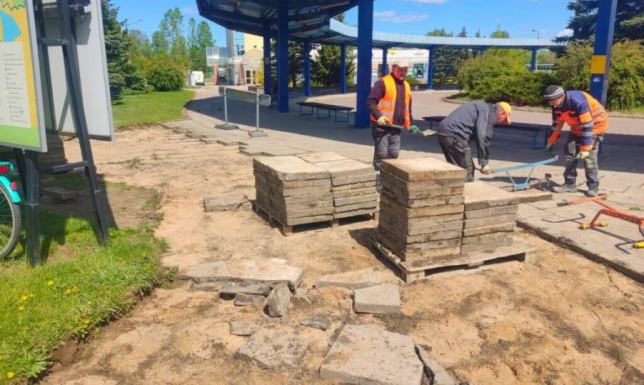 prace związane z poprawą infrastruktury w rejonie dworca PKS