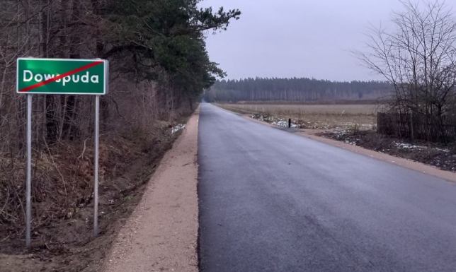 Przebudowa drogi Dowspuda – Kurianki Inwestycja polegała na poprawie parametrów technicznych drogi powiatowe