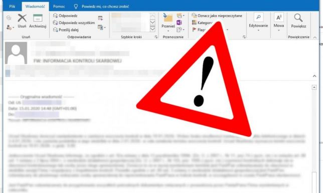 Uwaga na fałszywe maile Izba Administracji Skarbowej w Białymstoku ostrzega przed fałszywymi mailami