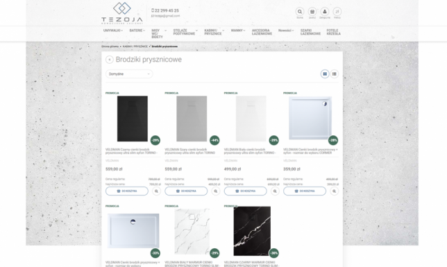 Brodziki prysznicowe - Sklep z armaturą łazienkową Tezoja