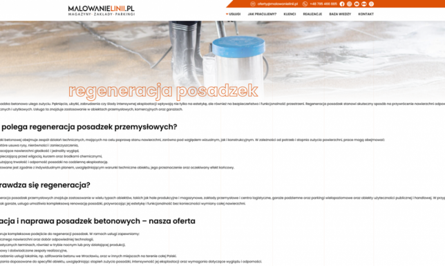 Regeneracja posadzek - MalowanieLinii.pl