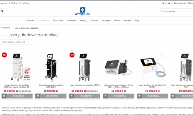 Laser diodowy do depilacji ATTRE.EU