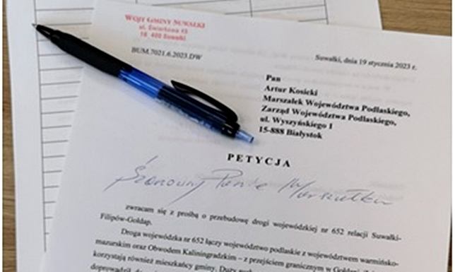 petycja do Marszałka Województwa Podlaskiego w sprawie przebudowy drogi