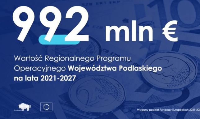Duża pula funduszy UE dla Podlaskiego  województwo podlaskie, Regionalny Program Operacyjny na lata 2021-2027