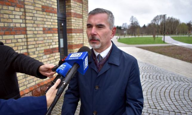 Konferencja prasowa kandydata na prezydenta Suwałk Jacka Juszkiewicza