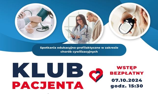 Jak zadbać o zdrowie? Bezpłatne porady medyczne podczas Klubu Pacjenta w Suwałkach spotkanie edukacyjno-profilaktyczne w zakresie chorób cywilizacyjnych
