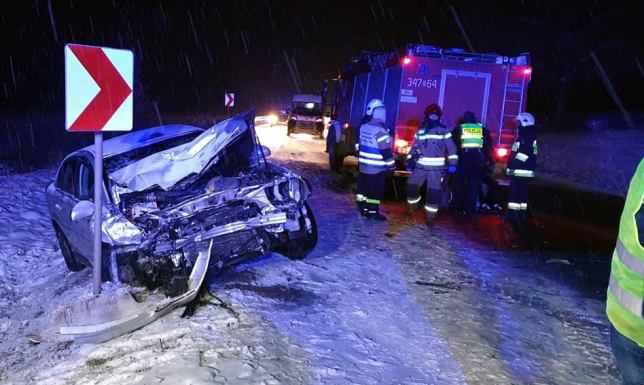 zderzenie samochodu osobowego z ciężarówką na trasie Suwałki – Budzisko