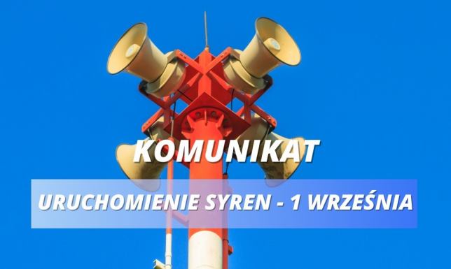 Syreny w celu upamiętnienia 85 rocznicy wybuchu II wojny światowej