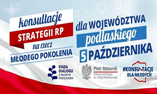 Zapisz się na konsultacje strategii dla młodych w województwie podlaskim  5 października odbędzie się kolejna z wojewódzkich konferencji konsultacyjnych