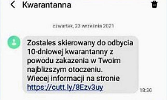 Przestępcy wysyłają fałszywe SMS-y od nadawcy „Kwarantanna”