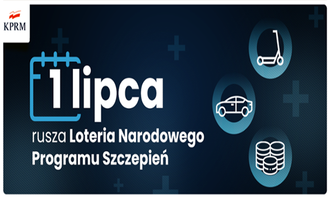 1 lipca rusza Loteria Narodowego Programu Szczepień Wykonaj szczepienie przeciw COVID-19 i weź udział w loterii