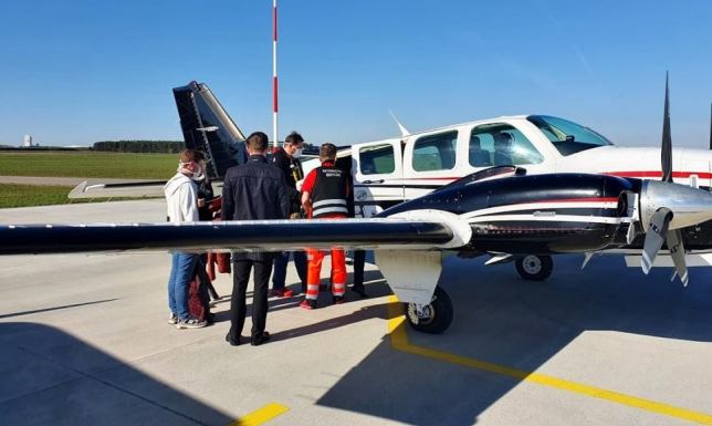 z pasa startowego w Suwałkach wystartował samolot z sercem do transplantacji