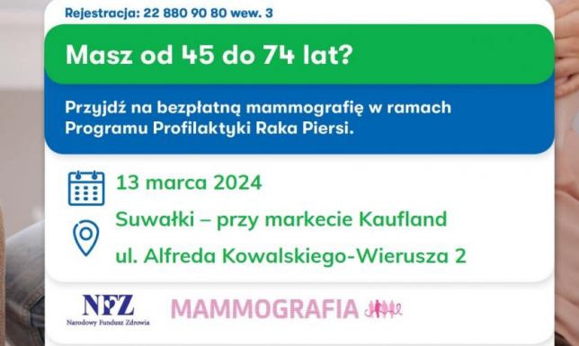 Bezpłatne badania mammograficzne w mobilnej pracowni LUX MED Diagnostyka zaprasza Panie w wieku od 45 do 74 lat