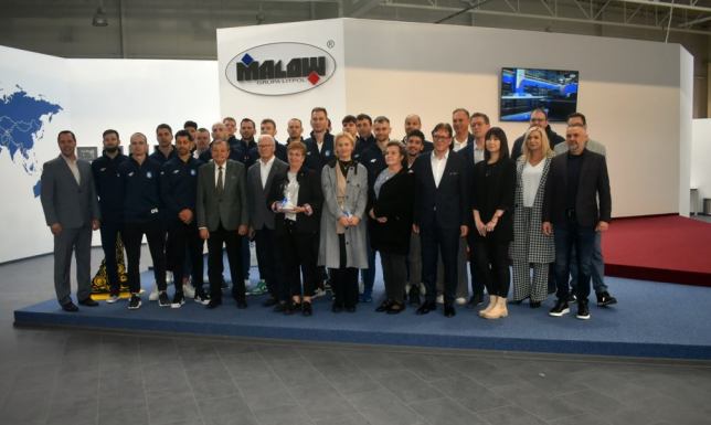 spotkanie drużyny Ślepska Malow Suwałki z przedstawicielami firmy Malow