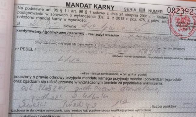 od 1 stycznia 2022 roku obowiązuje nowy taryfikator mandatów za wykroczenia