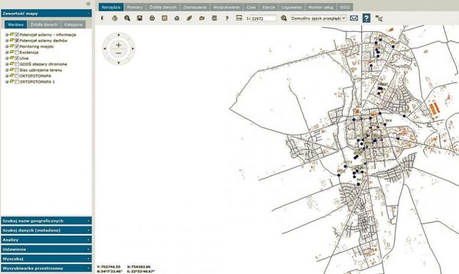 Mapa dla planujących montaż paneli fotowoltaicznych bądź kolektorów słonecznych