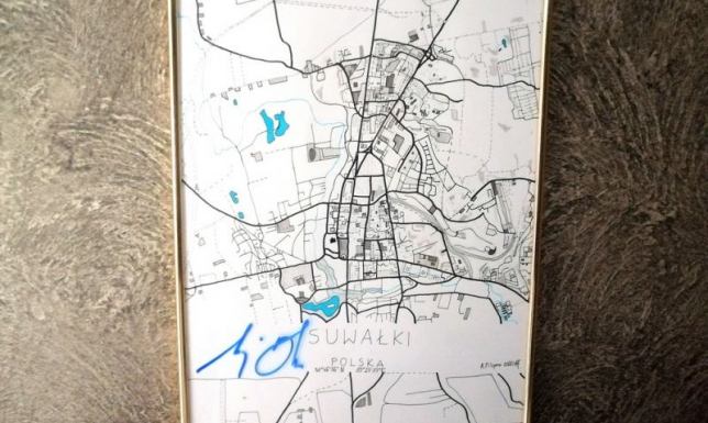 Licytacja mapy Suwałk z podpisem prezydenta 