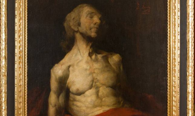 Obraz Franciszka Żmurki "Studium portretowe starca" w Muzeum Okręgowym