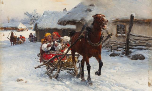 Alfred Wierusz-Kowalski „Sanna”, olej, deska, 26,6 x 31,3 cm,