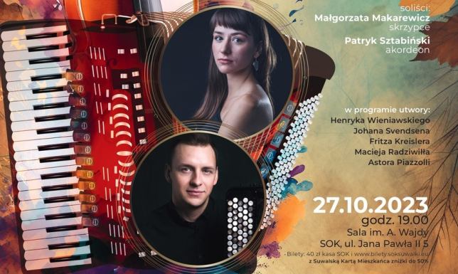 W październiku Suwalski Ośrodek Kultury zaprasza na koncert muzyki klasycznej