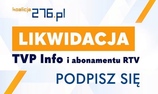 Zbiórka podpisów w sprawie likwidacji abonamentu RTV i kanału TVP Info 