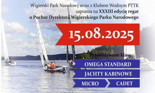 Regaty o Puchar Dyrektora Wigierskiego Parku Narodowego Miejsce zawodów: Klub Wodny PTTK w Starym Folwarku