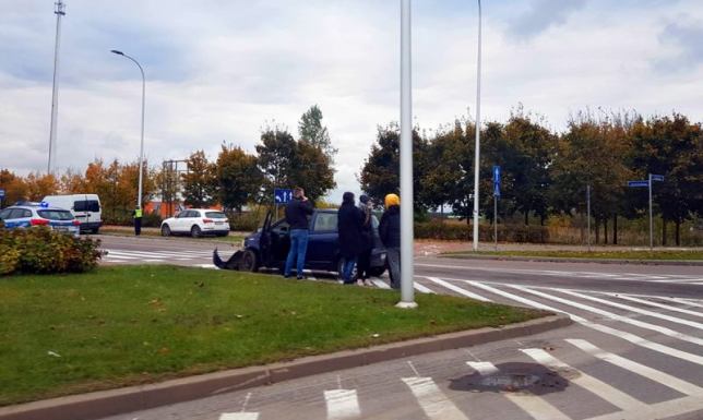 Kolizja rondo Suwałki Pułaskiego