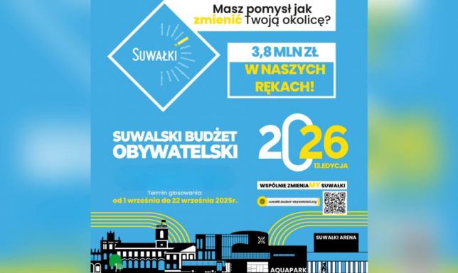 Suwalski Budżet Obywatelski - głosowanie rozpoczęte rozpoczęło się głosowanie na projekty złożone do SBO 2026