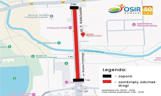 Utrudnienia w ruchu podczas Festiwalu Zabawy Całkowite zamknięcie dla ruchu kołowego ul. T. Kościuszki