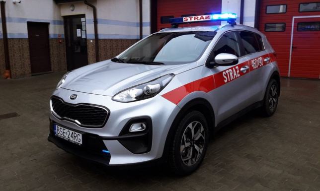 Nowy samochód operacyjny w KP PSP w Sejnach Straż Pożarna w Sejnach, KIA Sportage