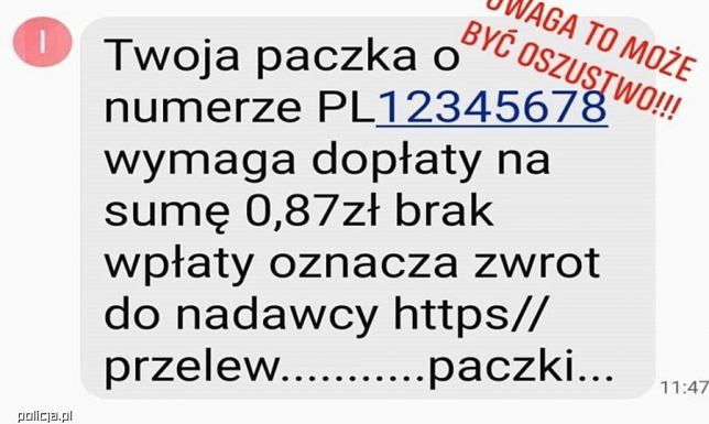 SMS-y o dopłacie do przesyłki - 27-latek stracił 5 tys. zł Ponad pięć tysięcy złotych stracił 27-letni mieszkaniec Suwalszczyzny