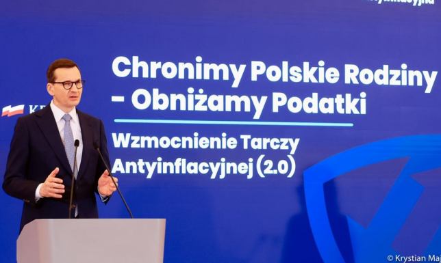 Premier ogłosił obniżki podatków Założenia Tarczy Inflacyjnej 2.0 ogłosił premier Mateusz Morawiecki