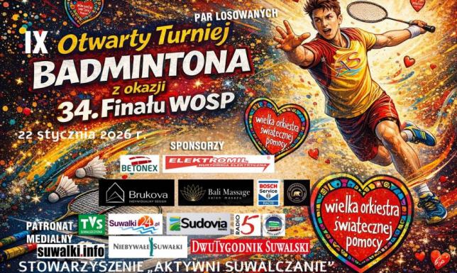 Turniej Badmintona wspierający Wielką Orkiestrę Świątecznej Pomocy. 