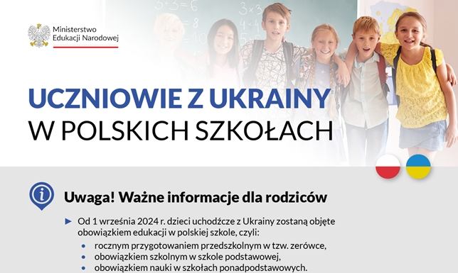 Uczniowie z Ukrainy w Polskich Szkołach od września