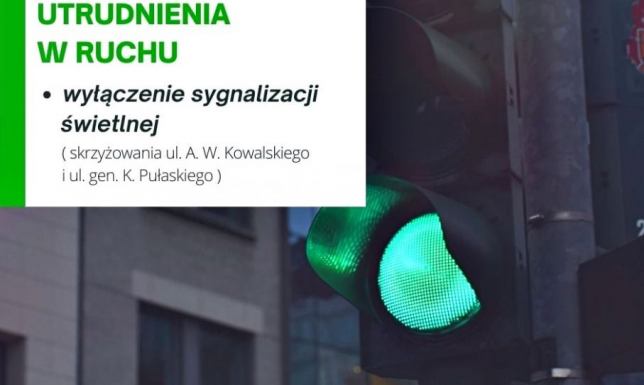 Wyłączą sygnalizację świetlną wyłączona sygnalizacja świetlna na skrzyżowaniu Pułaskiego z Kowalskiego