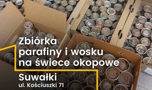 akcja przygotowania świec okopowych dla żołnierzy z Ukrainy. 