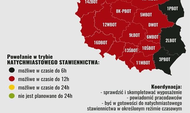 WOT: zmiana statusu do natychmiastowego stawiennictwa żołnierzy WOT: zmiana statusu do natychmiastowego stawiennictwa żołnierzy