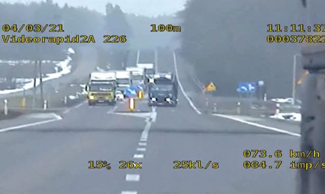 Obywatel Litwy wyprzedzał ciąg pojazdów na zakazie i skrzyżowaniu