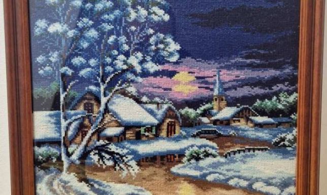 Obrazy igłą malowane to pejzaże, martwa natura, zwierzęta, reprodukcje znanych obrazów