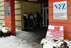 protestowali przeciwko konsolidacji szpitali wojewódzkich