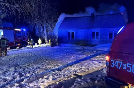 Nocny pożar domu w Suchorzcu